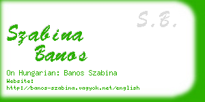 szabina banos business card